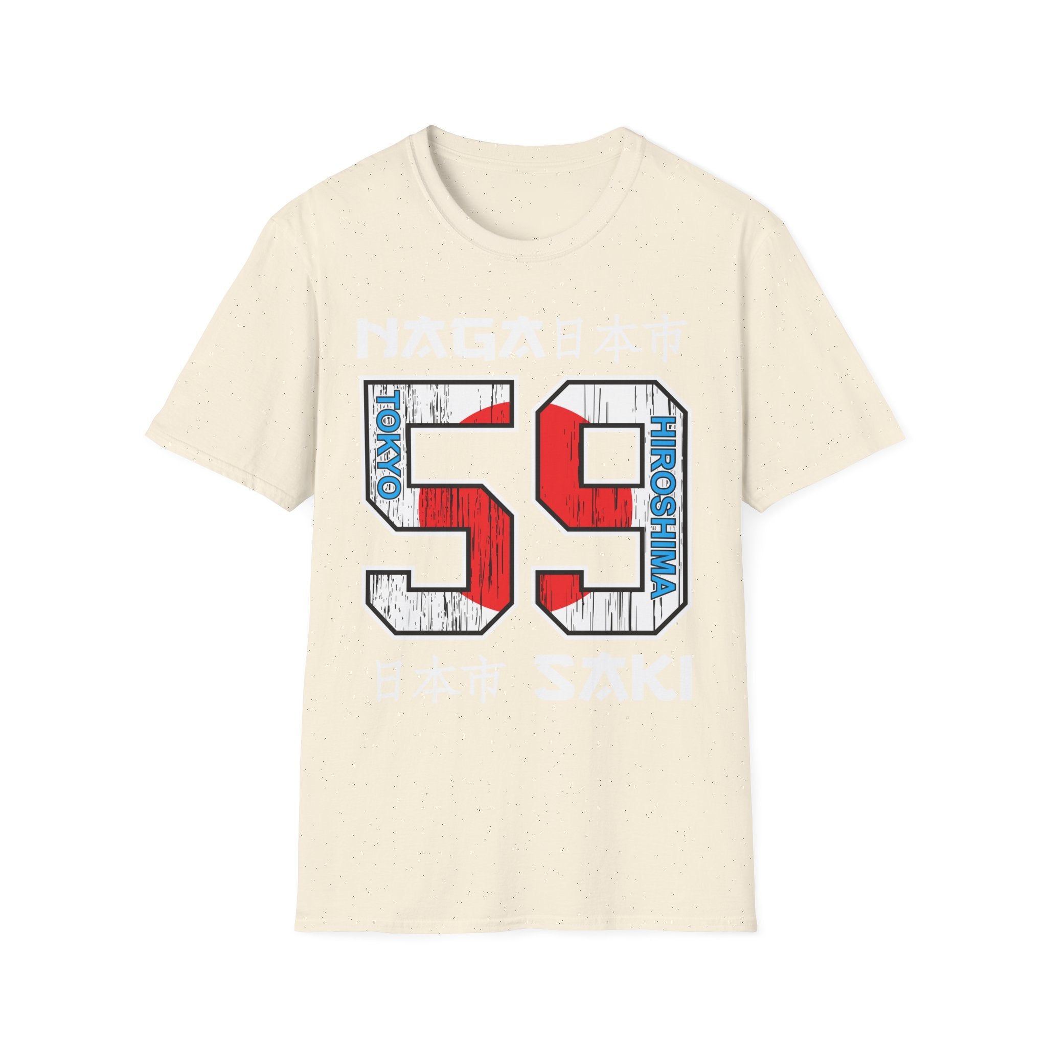 59 Vintage Racing Jersey Tee — Retro Red & Blue Number Graphic T-Shirt