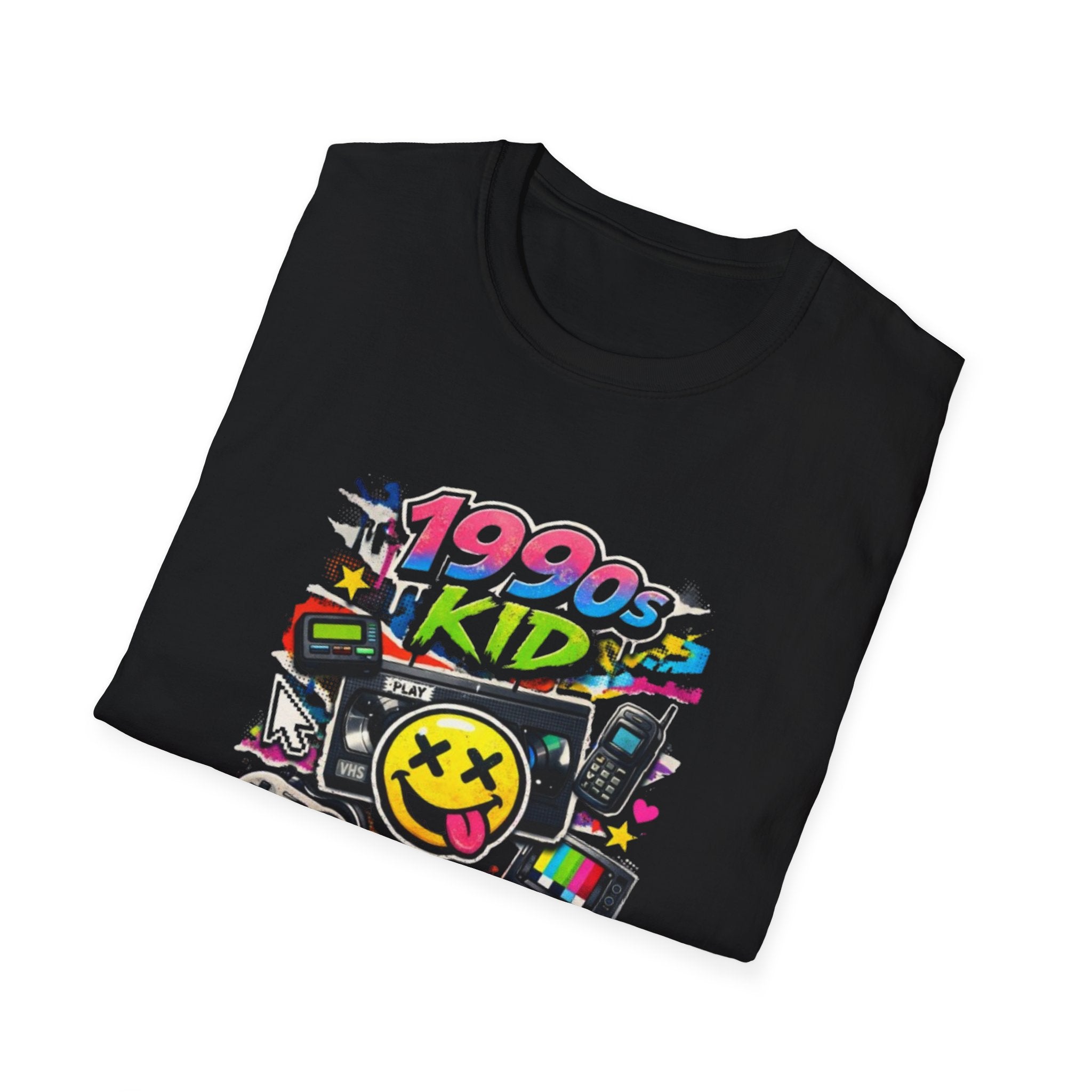 1990s Kid Retro Graphic T-Shirt — Nostalgia Gamer Cassette Design