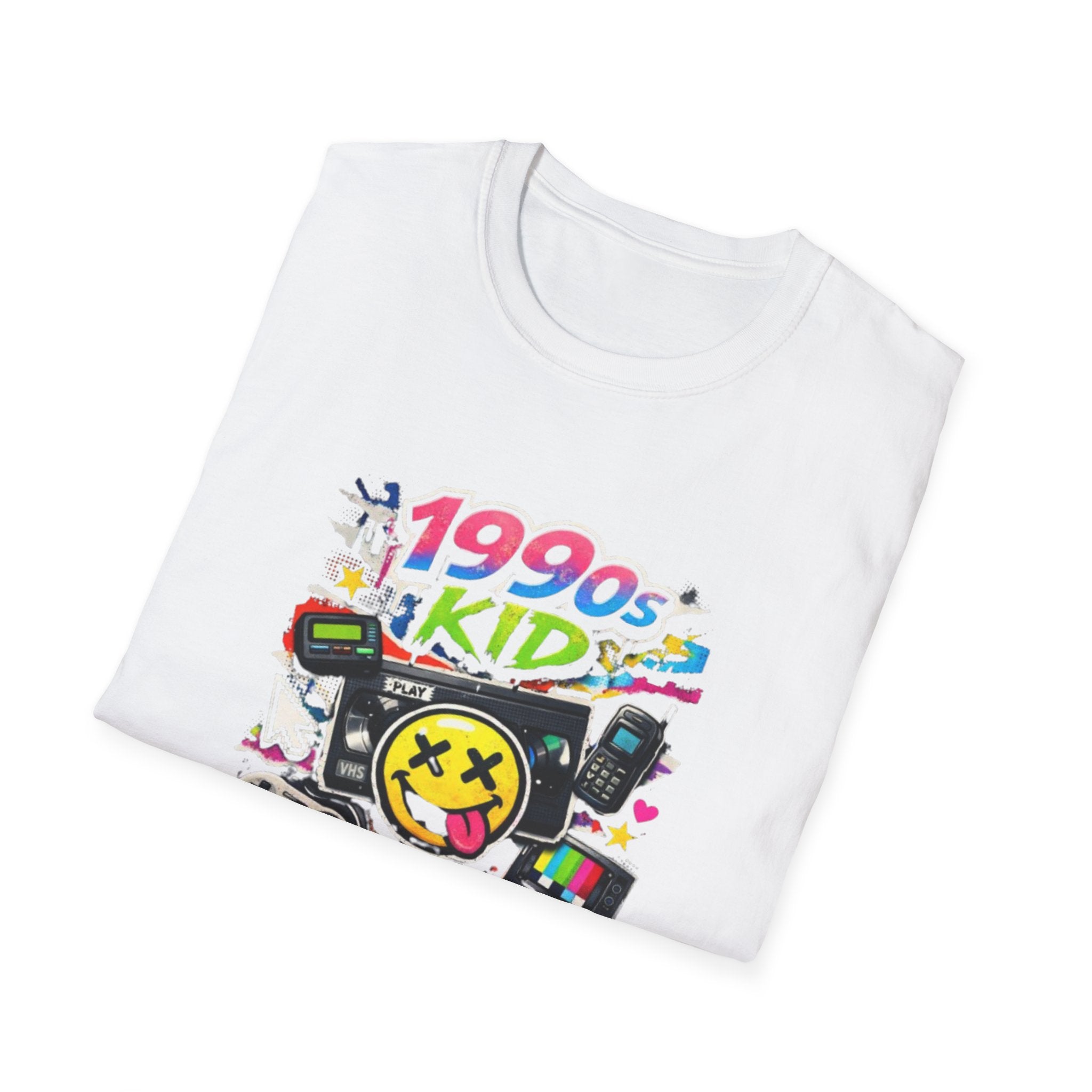 1990s Kid Retro Graphic T-Shirt — Nostalgia Gamer Cassette Design