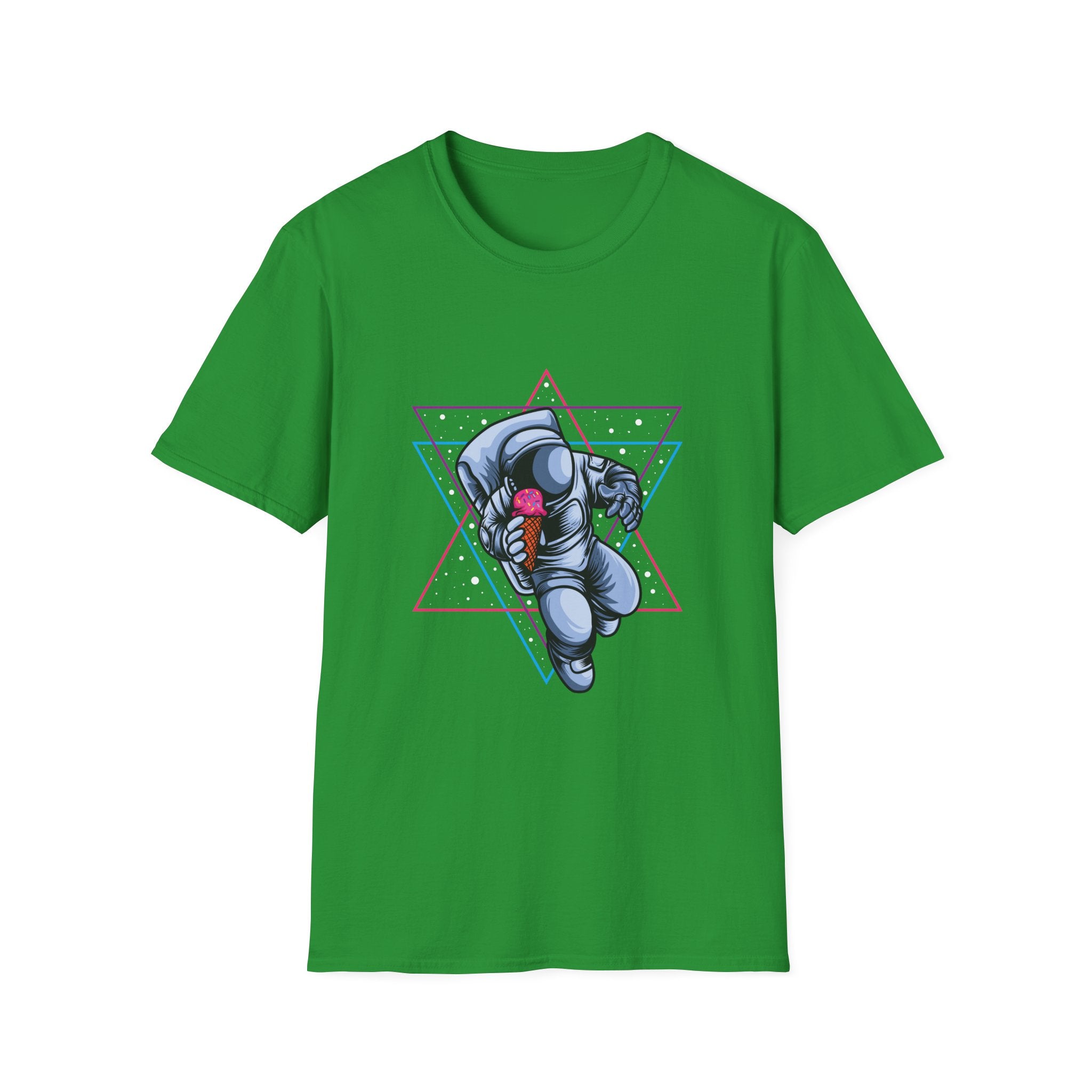 Astronaut Illustration T-Shirt | Retro Geometric Space Design
