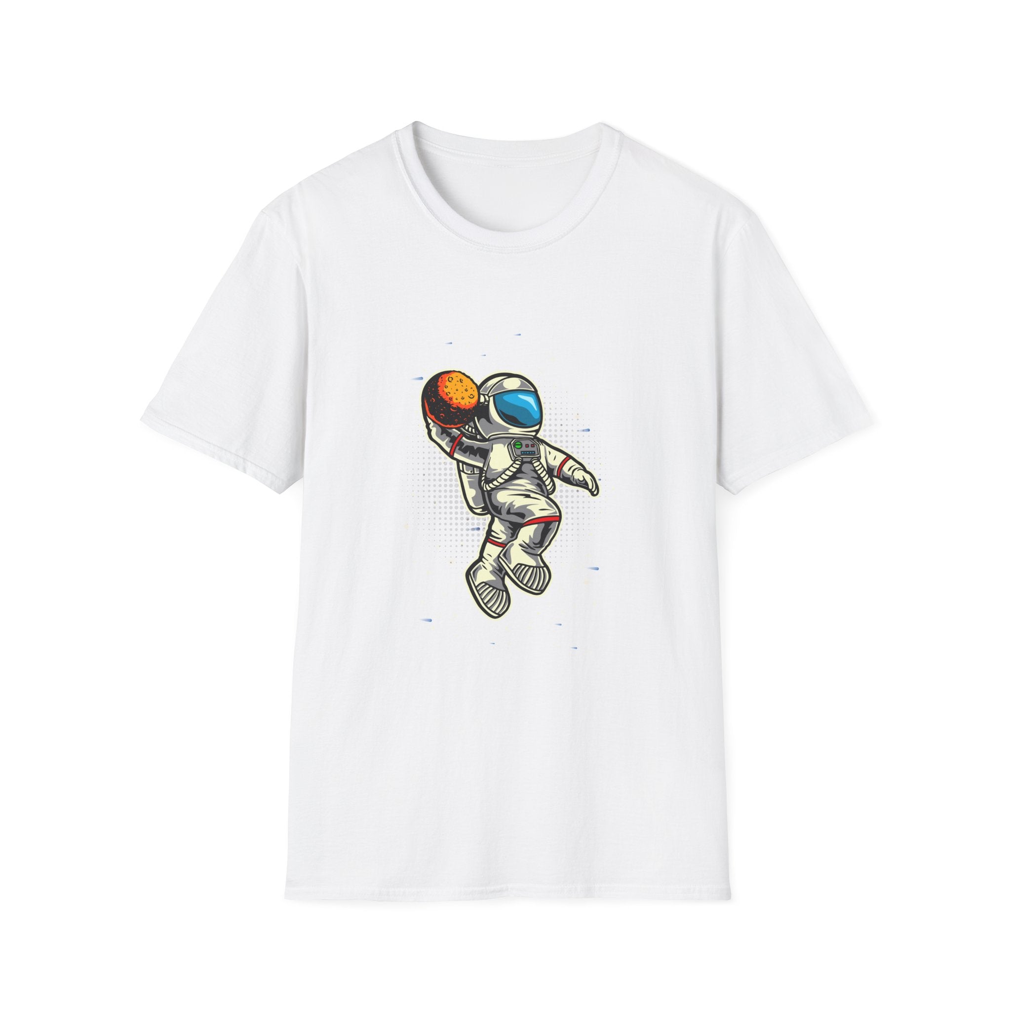 Astronaut Playing Basketball T-Shirt — Space Skate Hoop Graphic Tee