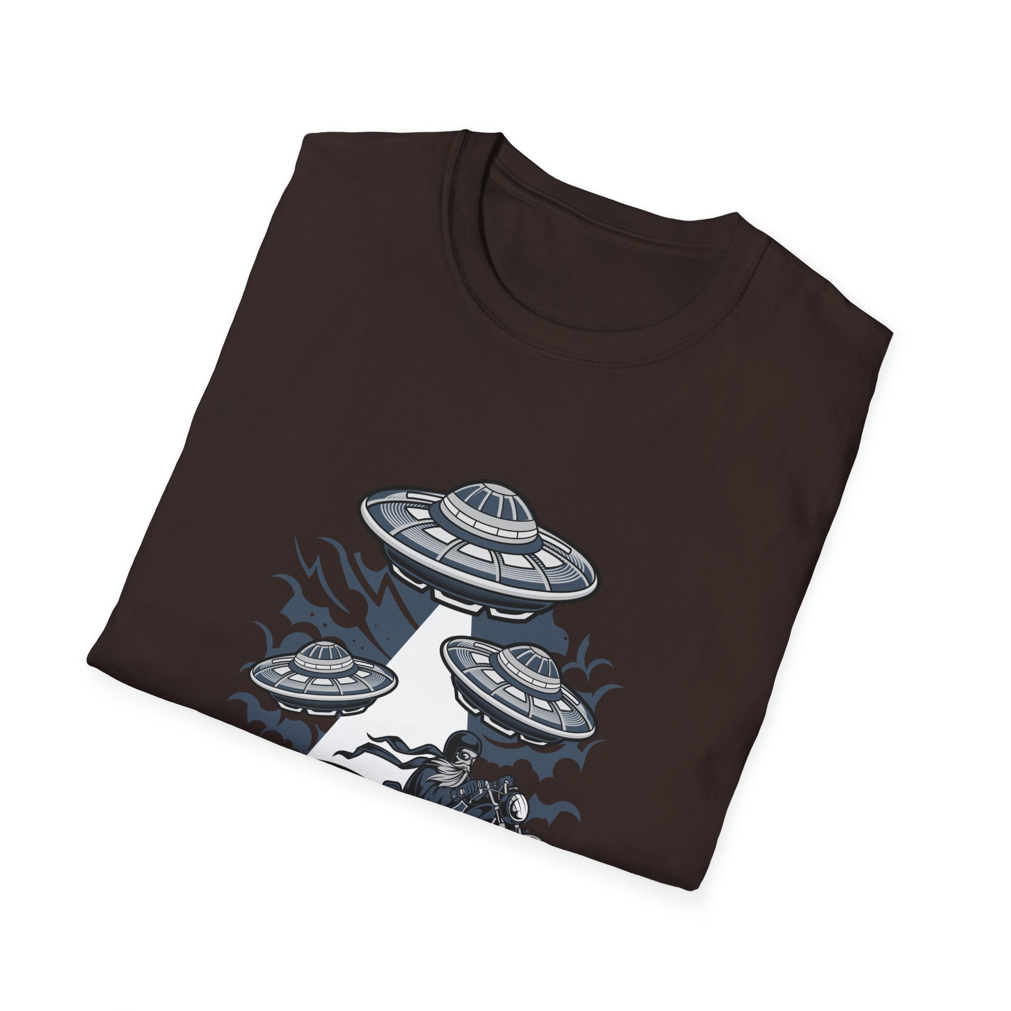 Alien Invasion T-Shirt — UFOs Abducting Cars Graphic Tee