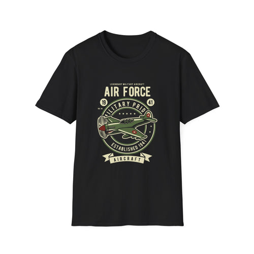 Air Force Military Pride T-Shirt — Vintage Aircraft Emblem