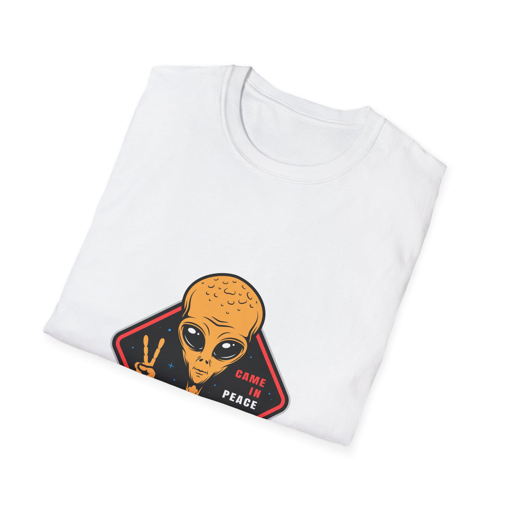 Alien Peace T-Shirt — Retro Yellow Alien Making Peace Sign