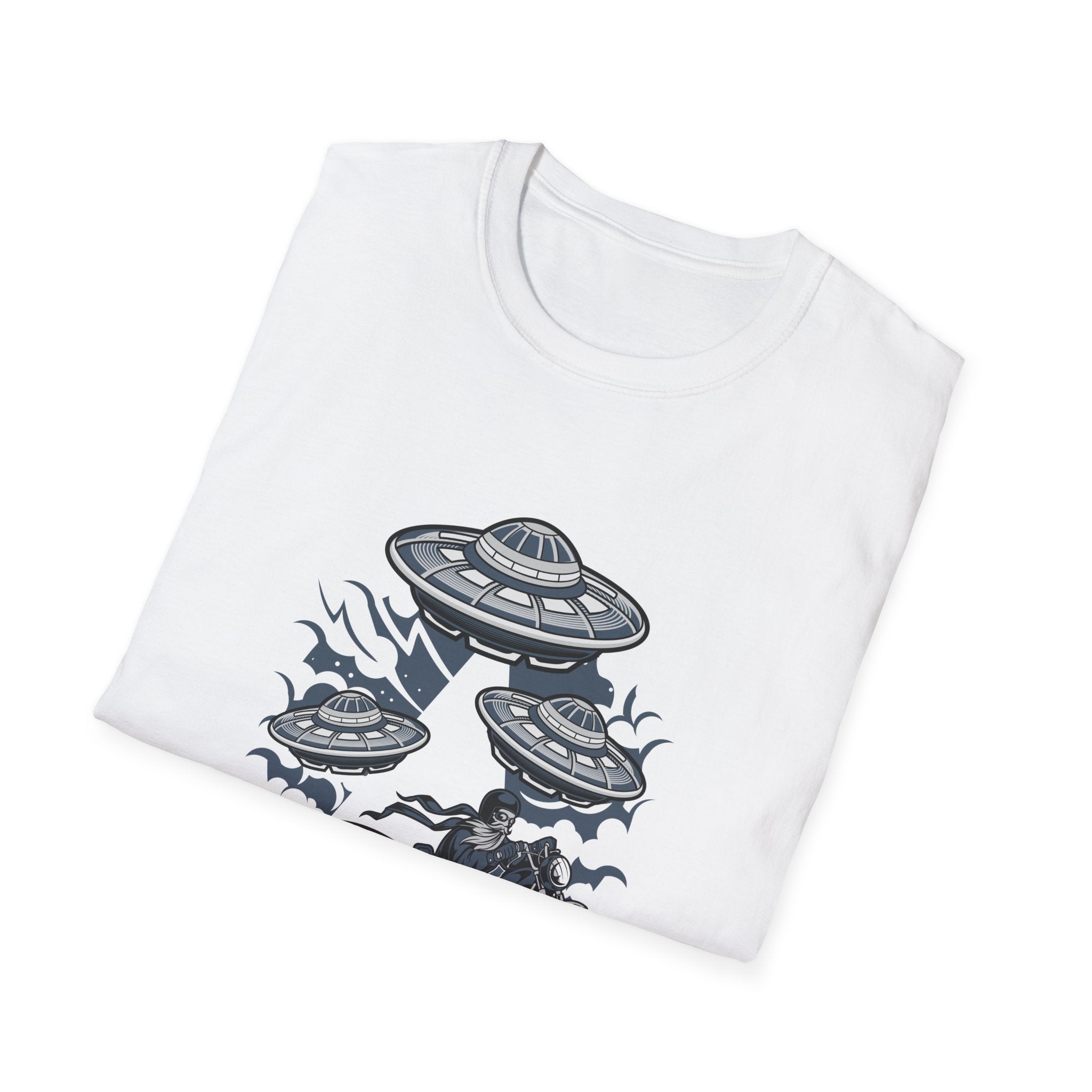 Alien Invasion T-Shirt — UFOs Abducting Cars Graphic Tee