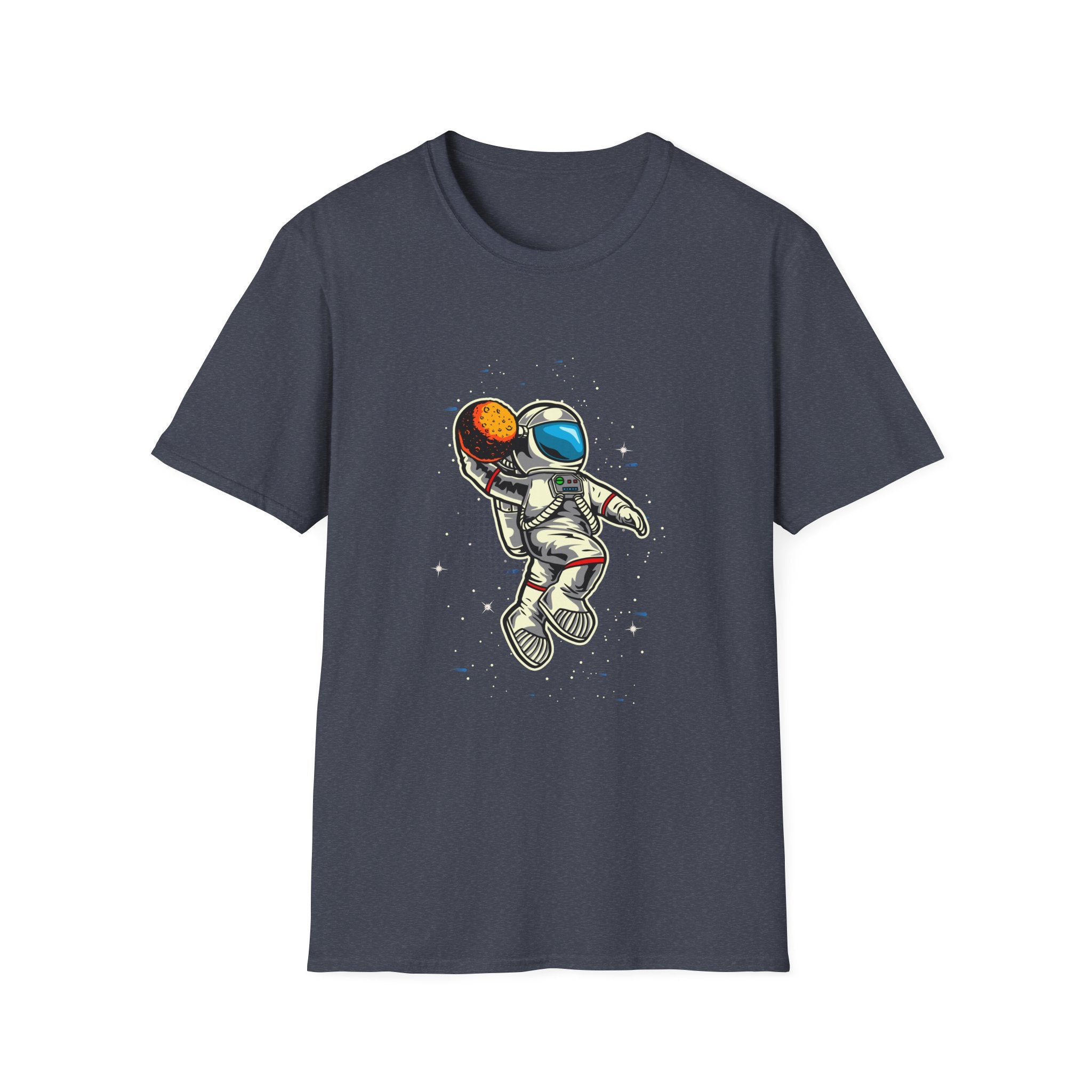 Astronaut Playing Basketball T-Shirt — Space Skate Hoop Graphic Tee